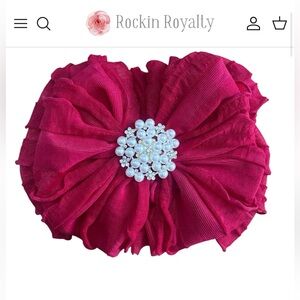 Elegant Flower Brooch with Pearl Center Headband.